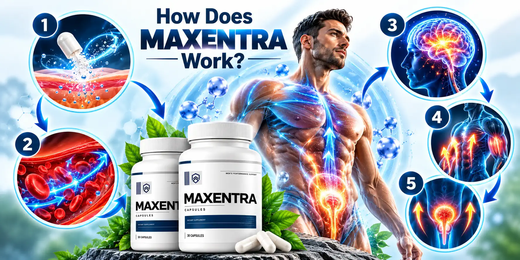 Brand graphic showing how Maxentra is designed to work